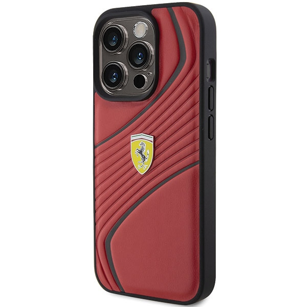 Etui Ferrari FEHCP15LPTWR iPhone 15 Pro 6.1" czerwony/red hardcase Twist Metal Logo Case