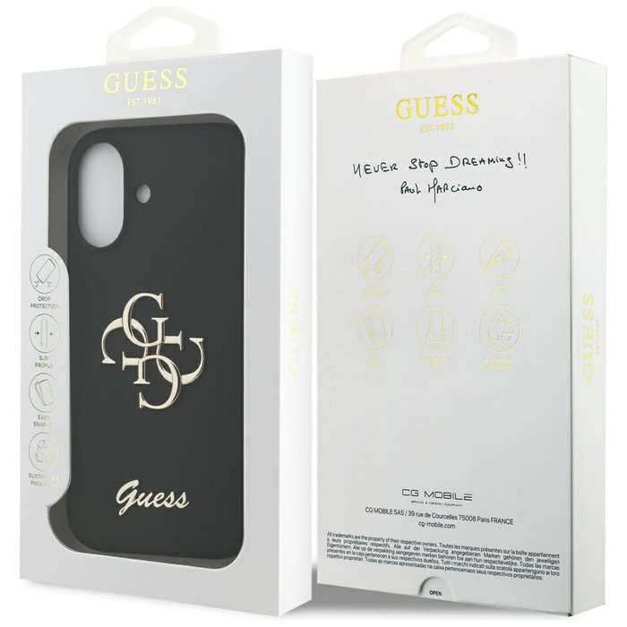Etui Guess Silicone Big 4G Script do     iPhone 17 czarny