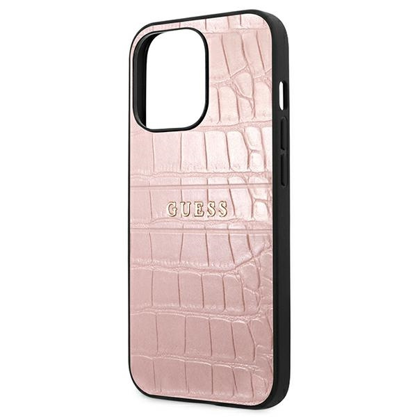Etui GUESS Apple iPhone 13 13 Pro Croco Strap Collection Różowy Case
