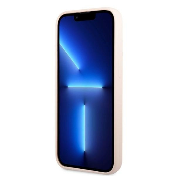 Etui GUESS Apple iPhone 13 13 Pro Silicone Logo Plate MagSafe Różowy Hardcase