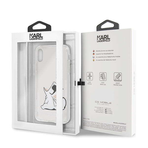 Etui KARL LAGERFELD Apple iPhone X XS Choupette Fun Bezbarwny Case