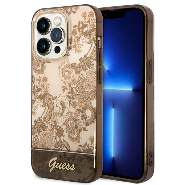 Etui GUESS Apple iPhone 14 Pro Max Porcelain Collection Brązowy Hardcase