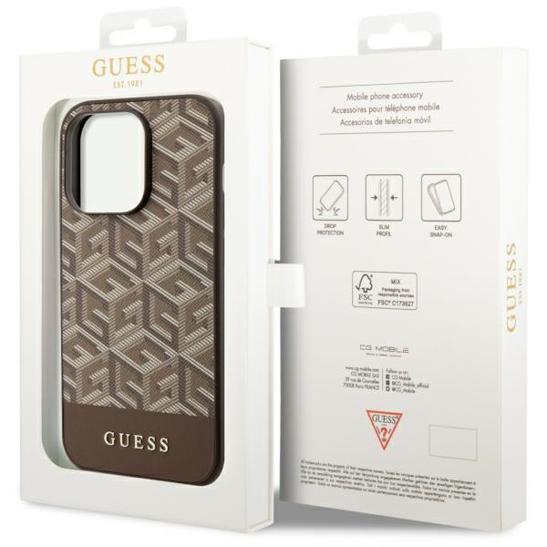 Etui Guess GUHMP14XHGCFSEW iPhone 14 Pro Max 6.7" brązowy/brown hard case GCube Stripes MagSafe Case