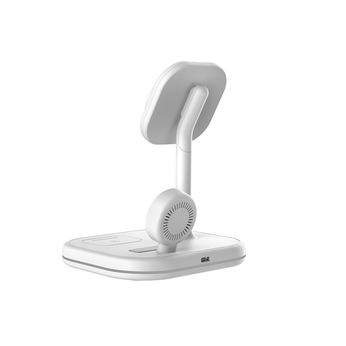 ŁADOWARKA TECH-PROTECT QI15W-A27 3IN1 MAGNETIC MAGSAFE WIRELESS CHARGER WHITE