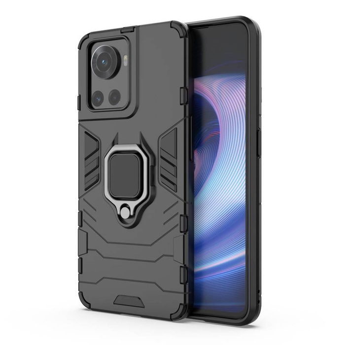 Ring Armor pancerne hybrydowe etui pokrowiec + magnetyczny uchwyt OnePlus Ace czarny