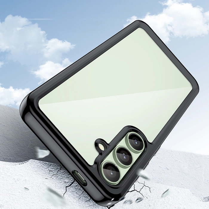 Etui silikonowe Outer Space Case z żelową ramką do Samsung Galaxy S24 FE - czarne