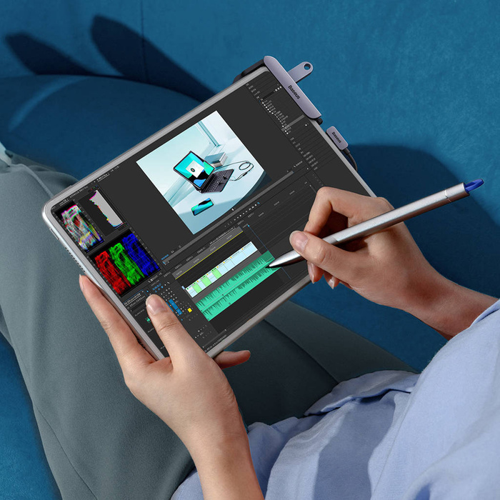 Uniwersalny HUB USB do tabletu / smartfona 6w1 USB-C Baseus PadJoy - ciemnoszary