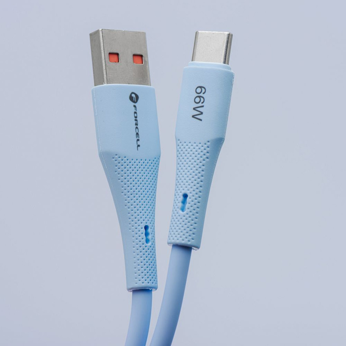 Kabel USB A do USB C Forcell F-Energy QC4.0 3A 66W Silicone 1 m C342 niebieski