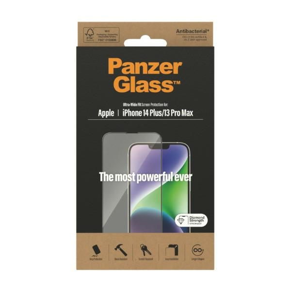 PanzerGlass Ultra-Wide Fit iPhone 14 Plus / 13 Pro Max 6,7" Screen Protection Antibacterial 2773