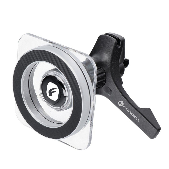 Uchwyt na telefon do samochodu magnetyczny zgodny z MagSafe Forcell F-Grip MagPro do kratki czarny