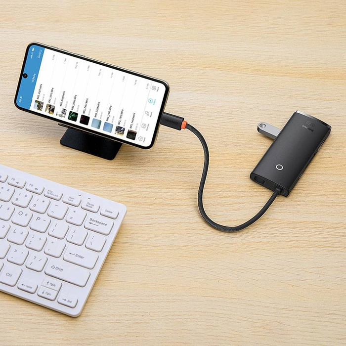 Baseus Lite Series 6-Port Type-C HUB Docking Station (Type-C to HDMI+USB3.0*2+PD+SD/TF) Black