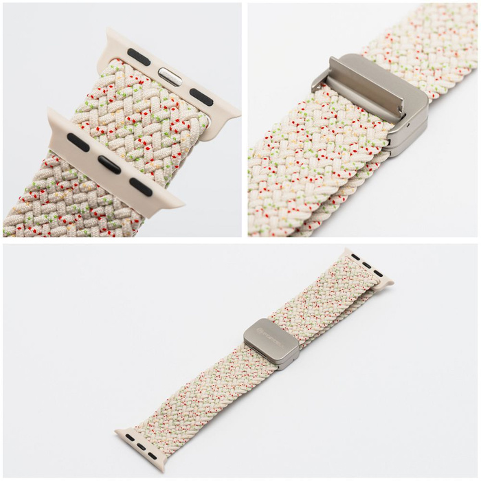 FORCELL F-DESIGN FA02 pasek magnetyczny nylonowy do APPLE Watch 42 / 44 / 45 / 49 mm złoty róż