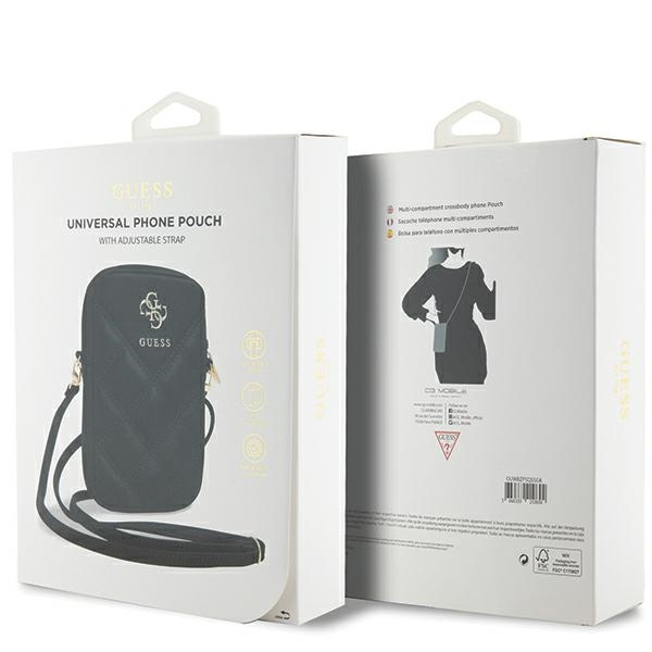 Guess Torebka GUWBZPSQSSGK czarny/black Zip Quilted 4G