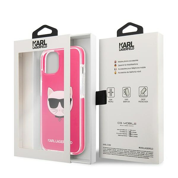 Etui KARL LAGERFELD Apple iPhone 13 Mini Choupette Head Fuksja Różowy Hardcase
