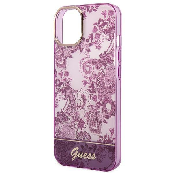 Etui GUESS Apple iPhone 14 Plus Porcelain Collection Różowy Fuksja Hardcase