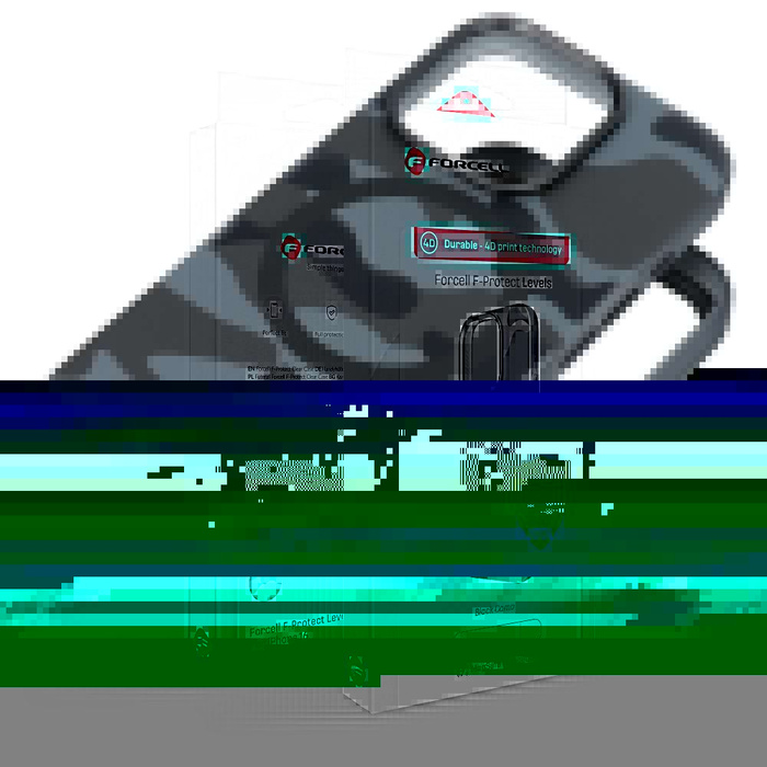 Etui na iPhone 16 Forcell F-Protect Levels Dual Layer 4D technology zgodny z MagSafe Military Drop-Test black camo