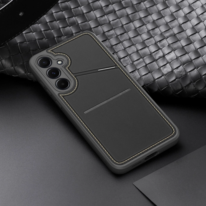 Etui Dux Ducis Rafi II na Samsung Galaxy S25 z podstawką i portfelem - czarne