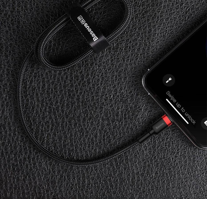 Kabel Baseus Cafule Lightning - USB-C 18W QC3.0 1m czarny-szary