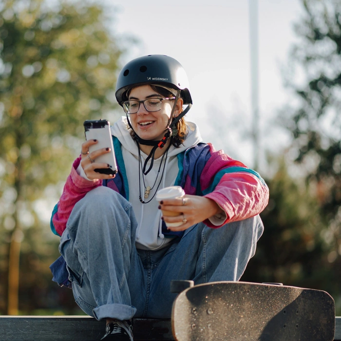 Kask rowerowy BMX/hulajnoga Wozinsky lekki S - czarny