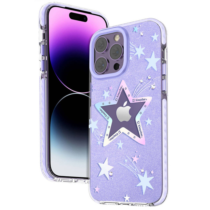 Etui Kingxbar Heart Star Series etui iPhone 14 Plus pokrowiec obudowa na tył plecki purple star Case