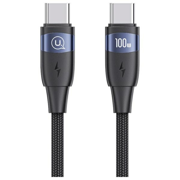 USAMS Kabel USB-C na USB-C 100W 2m        Aluminum Alloy Fast Charging & Data Cable SJ633USB01 (US-SJ633)