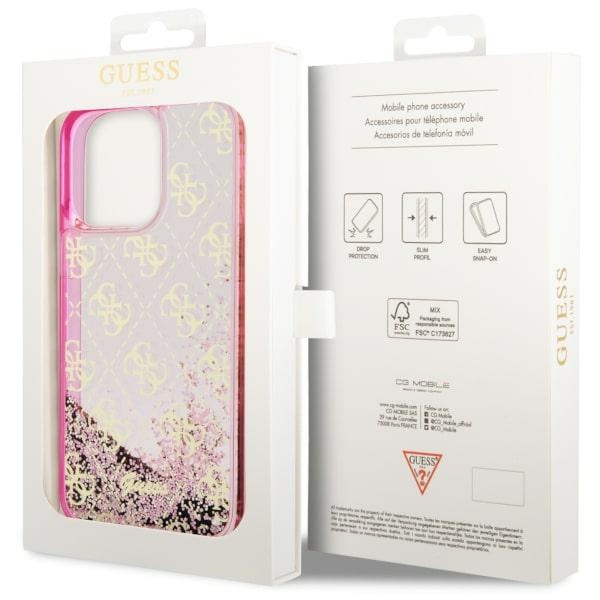 Etui Guess GUHCP14XLC4PSGP iPhone 14 Pro Max 6.7" różowy/pink hardcase Liquid Glitter 4G Transculent Case