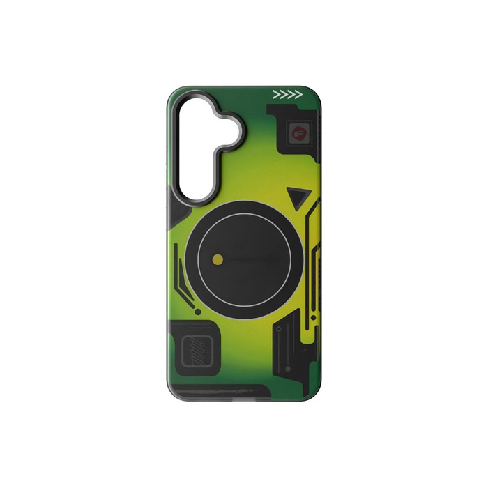Etui na Samsung S25 Forcell F-Protect Levels Dual Layer 4D technology zgodny z MagSafe Military Drop-Test cyber green