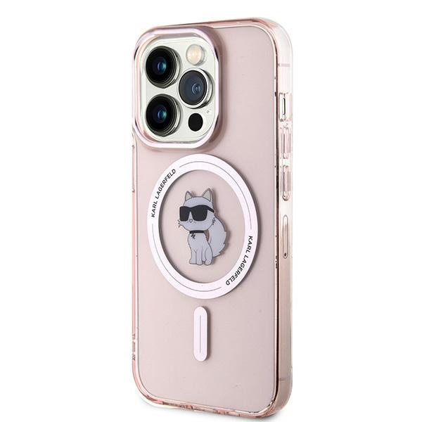 Etui Karl Lagerfeld KLHMP14XHFCCNOP iPhone 14 Pro Max 6.7" różowy/pink hardcase IML Choupette MagSafe