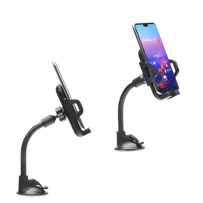 Uchwyt na telefon do samochodu uniwersalny Forcell F-Grip Carbon Bracket ramię 17cm do szyby czarny