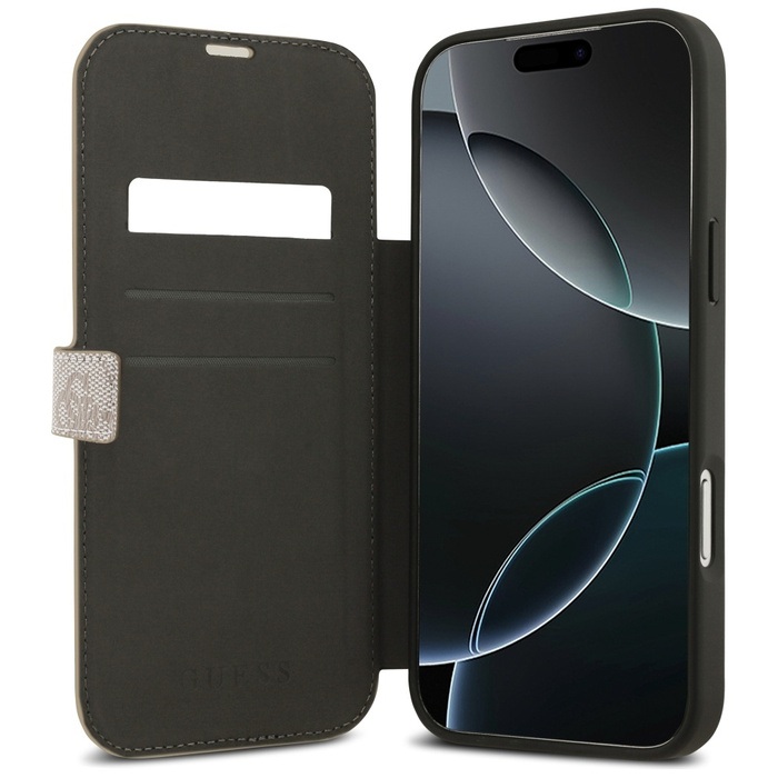 Etui Guess Book 4G Metal Logo do iPhone  17 Pro Max różowy