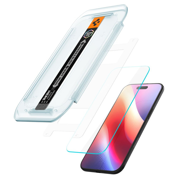 SZKŁO HARTOWANE SPIGEN IPHONE 17 AIR GLAS.TR ”EZ FIT” 2-PACK CLEAR