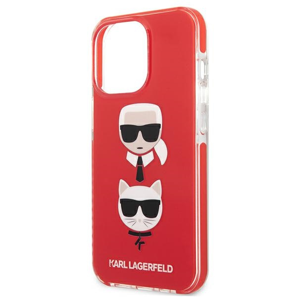 Etui KARL LAGERFELD Apple iPhone 13 Pro Karl&Choupette Head Czerwony Hardcase