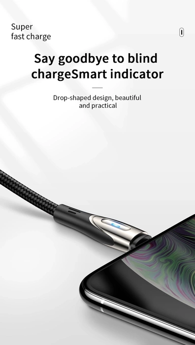 Kabel USB-A - micro USB Joyroom S-M411 3A 2m z wskaźnikiem ładowania - czarny