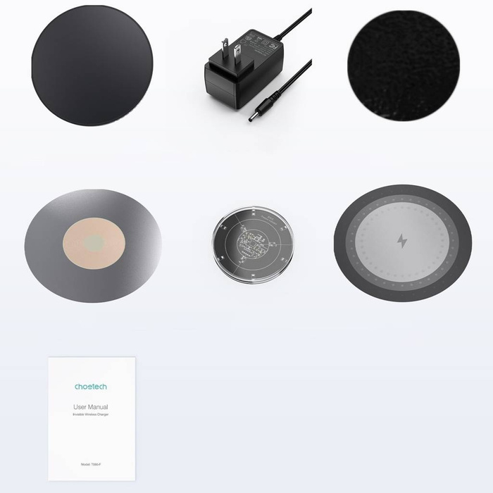 Choetech ładowarka indukcyjna 10W + ładowarka i kabel zasilający czarny (T590-F)