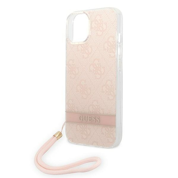 Etui GUESS Apple iPhone 14 Plus 4G Print Strap Różowy Hardcase