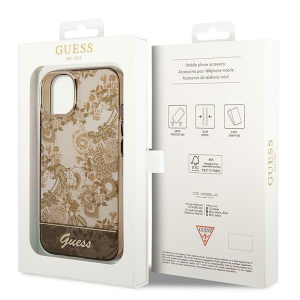 Etui GUESS Apple iPhone 14 Plus Porcelain Collection Brązowy Hardcase