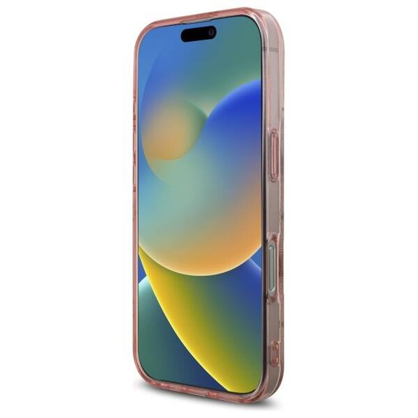 Etui Guess iPhone 16 Pro 6.3"  różowy/pink hardcase IML Peony On 4G Background MagSafe