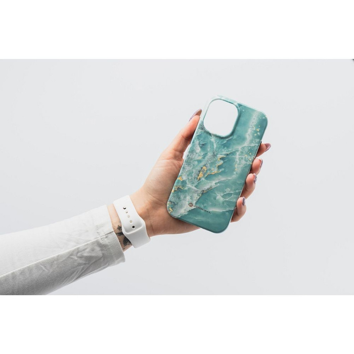 Etui na iPhone 15 PRO MAX Forcell F-Protect Mirage zgodny z MagSafe Military Drop-Test green marble