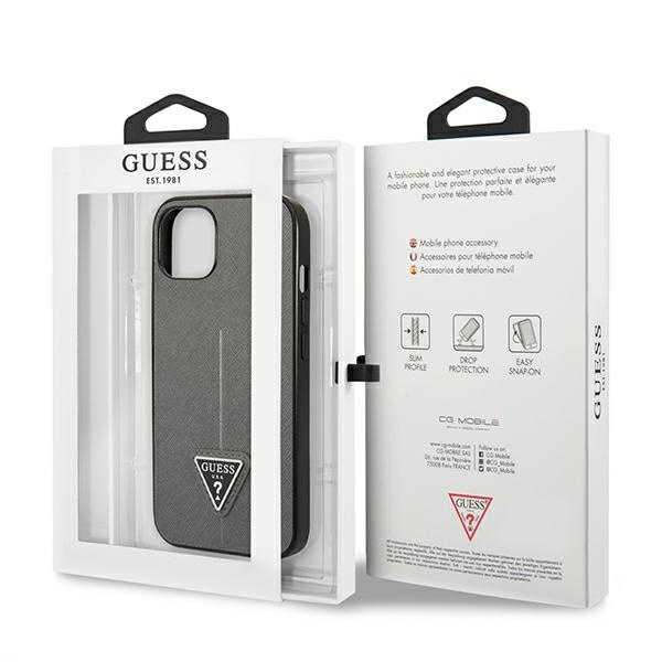Guess GUHCP13MPSATLG iPhone 13 6,1" srebrny/silver hardcase SaffianoTriangle Logo
