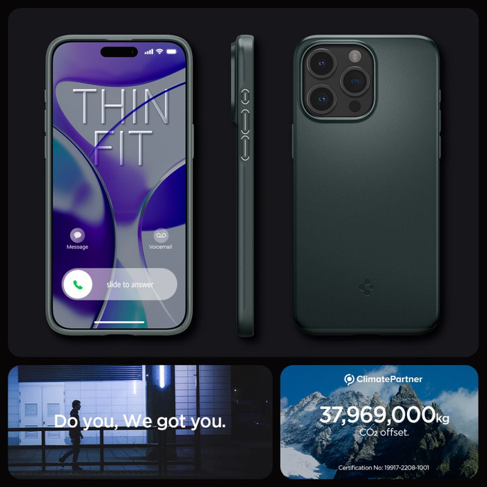 Etui iPhone 15 Pro Max Spigen Thin Fit Abyss Green