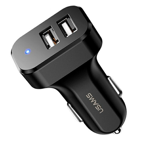 Ładowarka Samochodowa USAMS 2X USB-A C13 2,1A Czarny