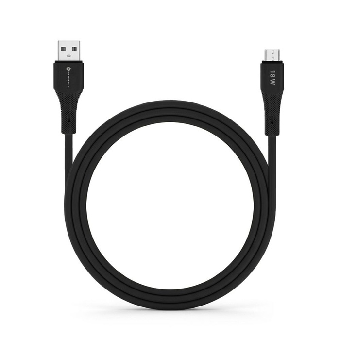 Kabel USB A do Micro USB Forcell F-Energy QC3.0 2,4A 18W Silicone 1 m C341 czarny