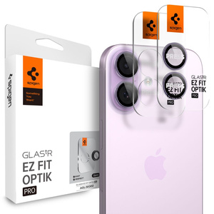 OSŁONA APARATU SPIGEN IPHONE 16 / 16 PLUS / 17 OPTIK PRO GLAS.TR ”EZ FIT” CAMERA PROTECTOR 2-PACK PURPLE