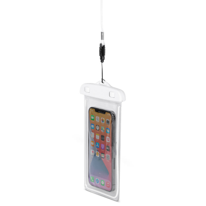 Wodoodporne etui ze smyczą do telefonu PVC - białe