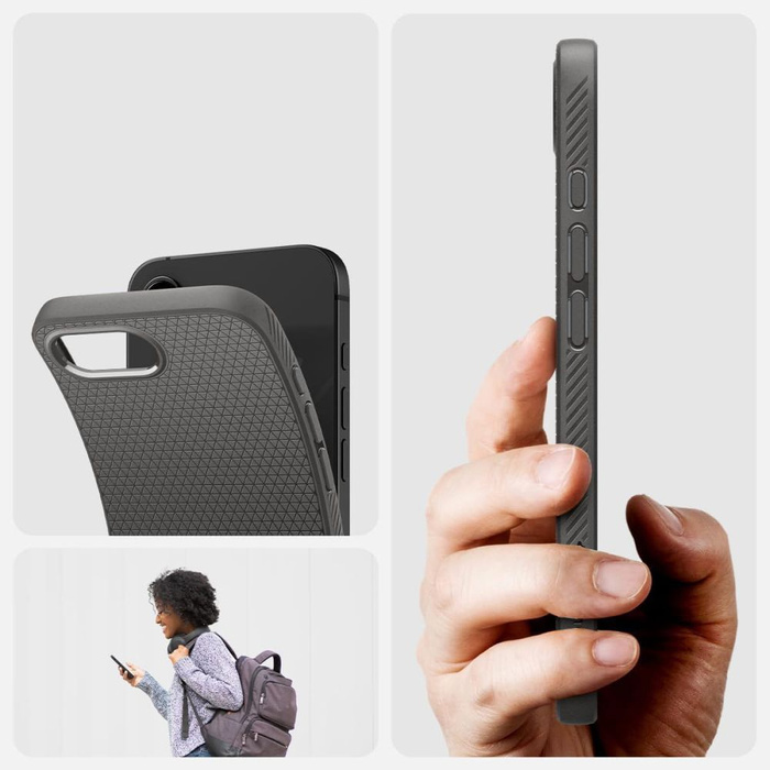 ETUI SPIGEN IPHONE 16E LIQUID AIR MARBLE GRAY