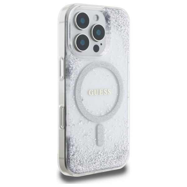 Guess GUHMP16LRGRGES iPhone 16 Pro 6.3"   srebrny/silver hardcase Resin Gradient Glitter MagSafe