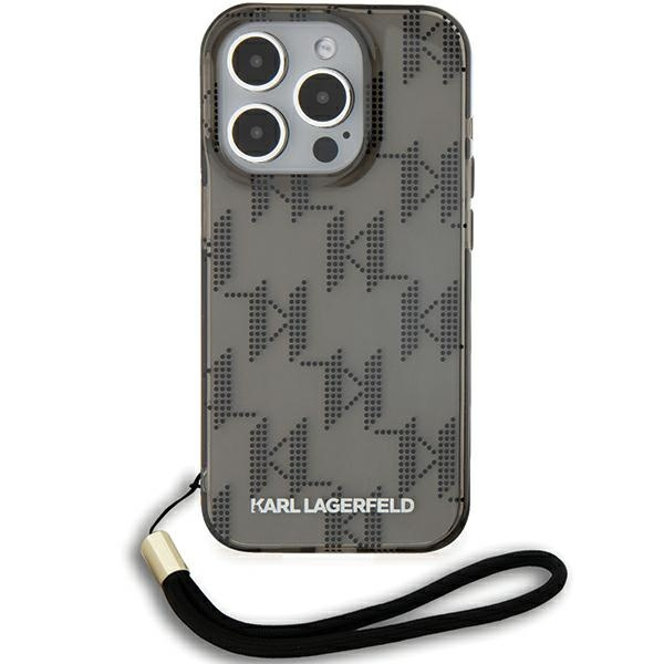 Etui Karl Lagerfeld KLHCP15LHKDPNSK iPhone 15 Pro 6.1" czarny/black hardcase IML Mono KL Pattern & Cord