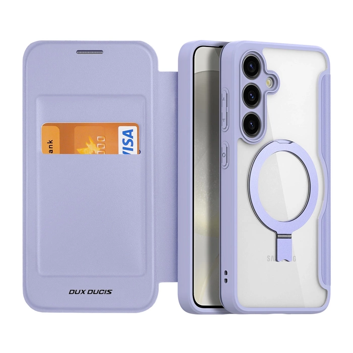 Etui Dux Ducis Skin X Pro z magnetycznym ringiem / podstawką do Samsung S24 Plus - fioletowe