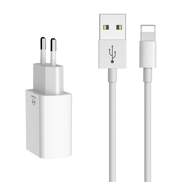 Podwójna ładowarka USB Mcdodo CH-6720 (EU) Lightning 1m Travel set (biały)