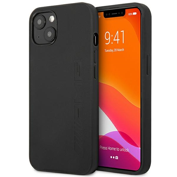 Etui AMG iPhone 14 6,1" czarny/black hardcase Leather Hot Stamped